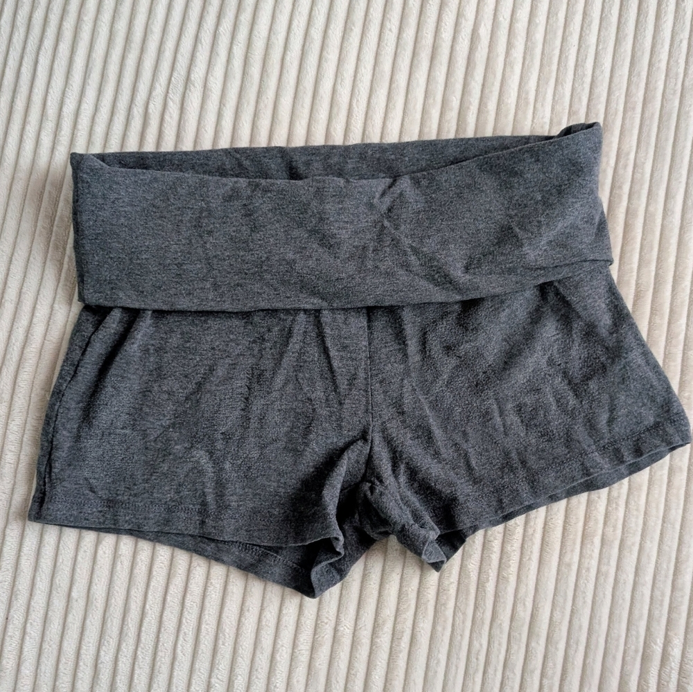 Mossimo Y2K Foldover Grey Booty Yoga Shorts